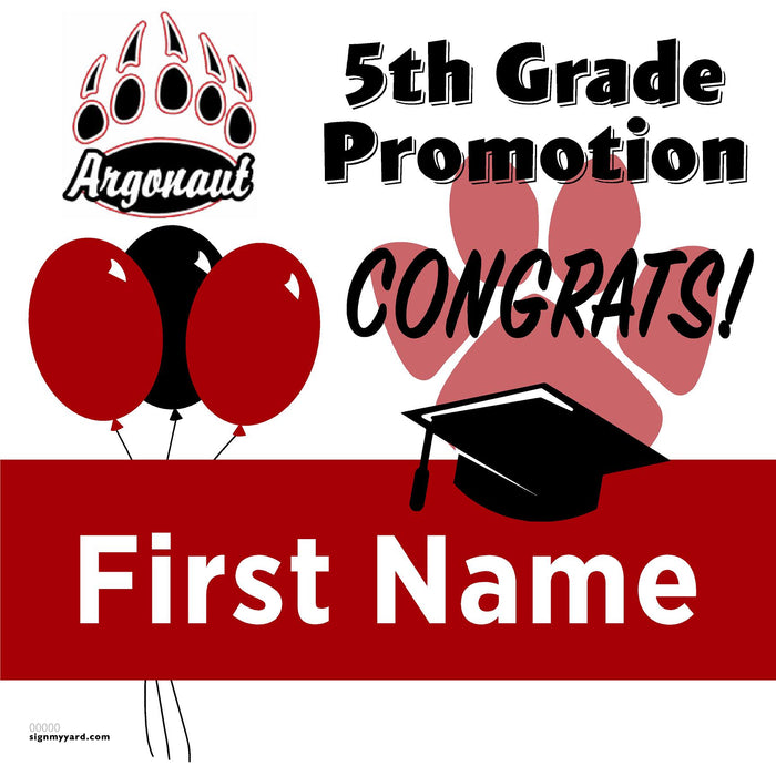 Argonaut Elementary School 5th Grade Promotion 24x24 Yard Sign (Option A)