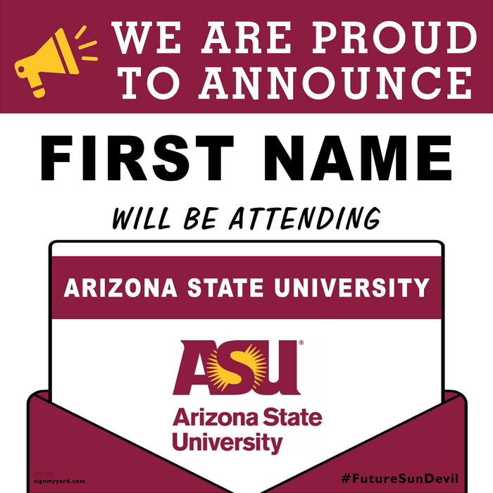 Arizona State University 24x24 College Acceptance Yard Sign (Option A)