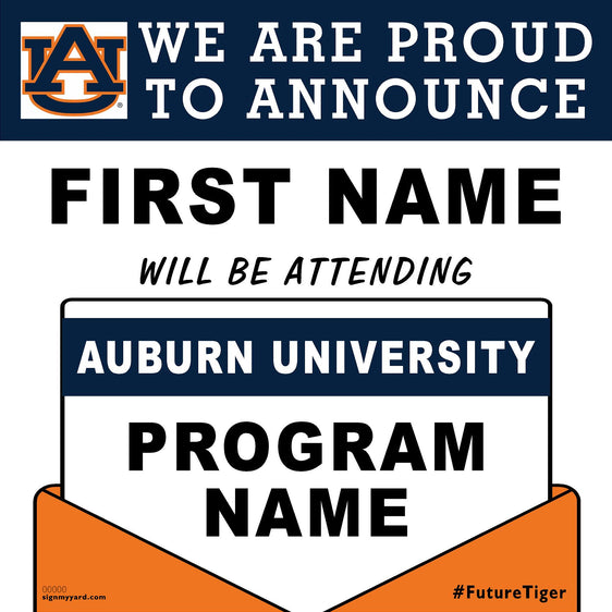 Auburn University 24x24 College Acceptance Yard Sign (Option C)