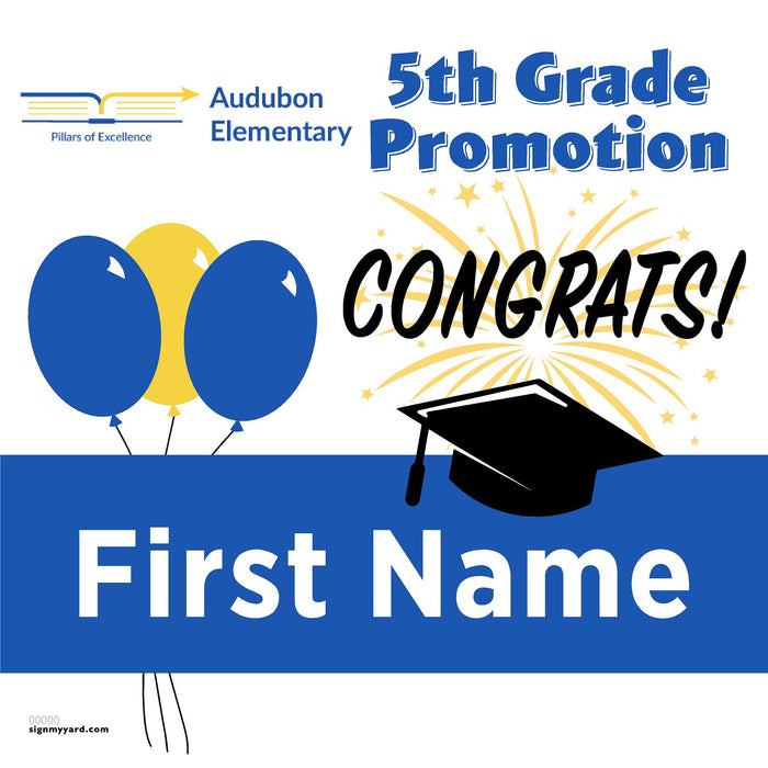 Audubon Elementary School 5th Grade Promotion 24x24 Yard Sign (Option A)