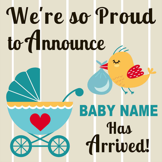 Welcome Baby 24x24 Yard Sign (Option B) (Includes Installation Stake) Installed for you!