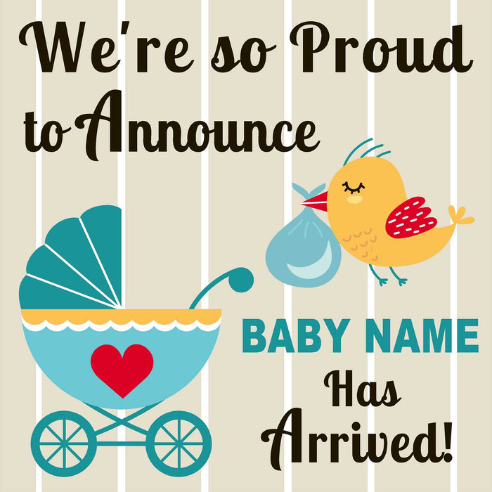 Welcome Baby 24x24 Yard Sign (Option A) (Includes Installation Stake)