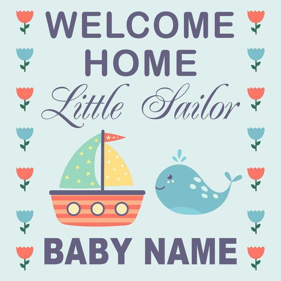 Welcome Baby 24x24 Yard Sign (Option C) (Includes Installation Stake) Installed for you!