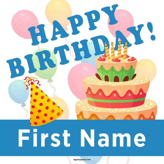 Happy Birthday 24x24 Yard Sign (Option B)