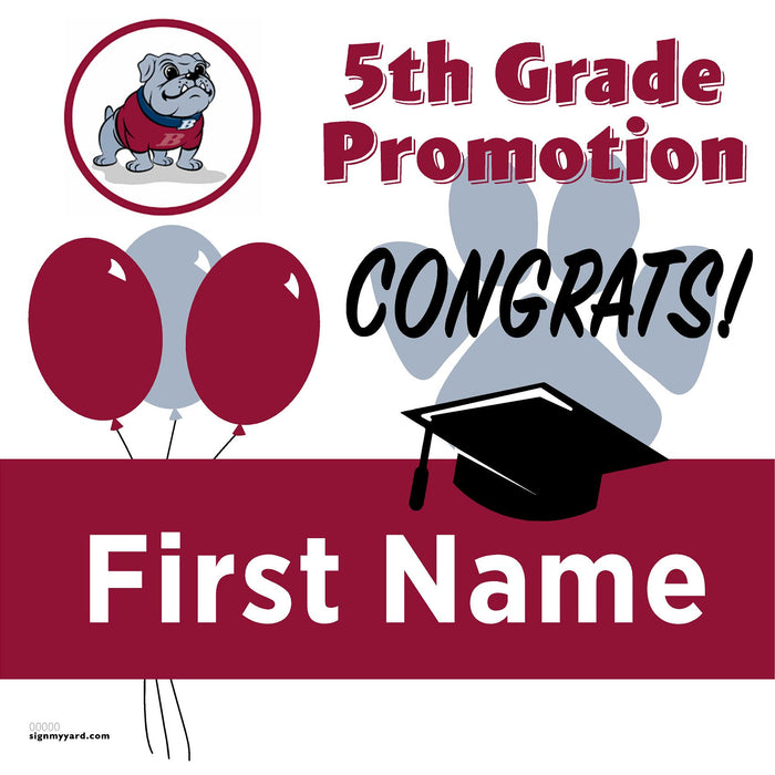 Booksin Elementary School 5th Grade Promotion 24x24 Yard Sign (Option A)