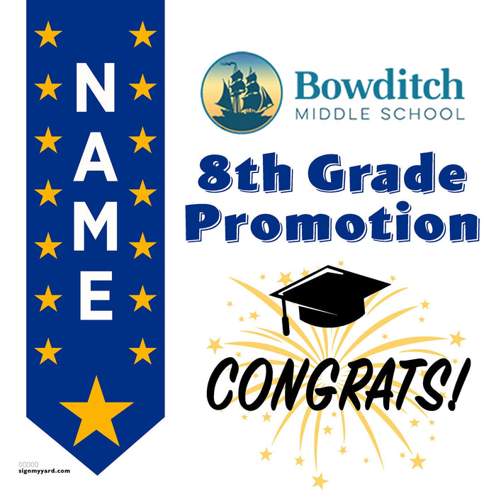 Bowditch Middle School 8th Grade Promotion 24x24 Yard Sign (Option B)