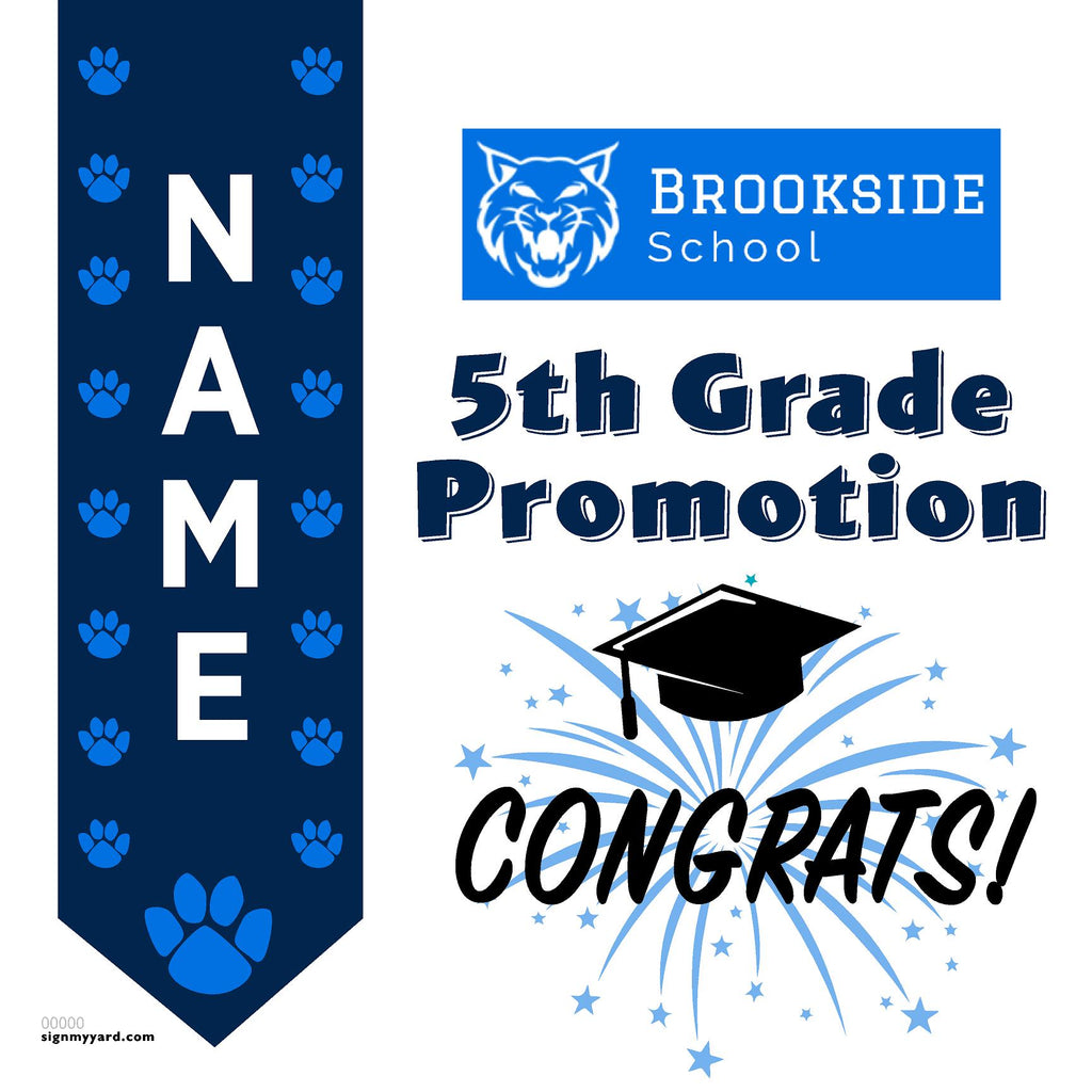 Brookside School 5th Grade Promotion 24x24 Yard Sign (Option B)
