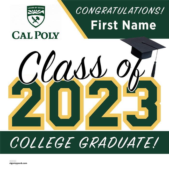 Cal Poly State University 24x24 Class of 2023 Yard Sign (Option A)