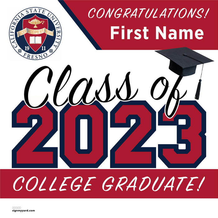 Cal State Fresno 24x24 Class of 2023 Yard Sign (Option A)