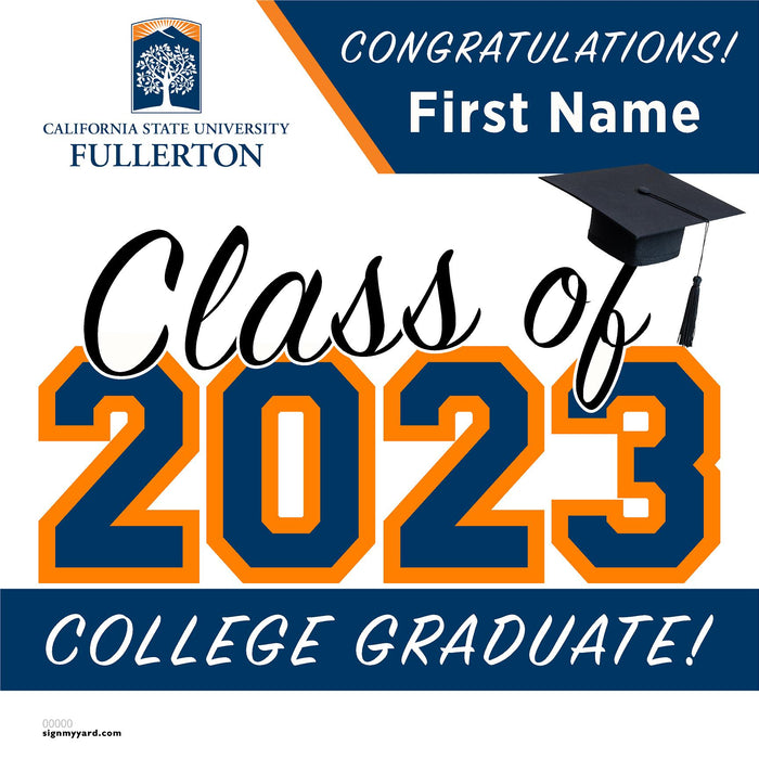 Cal State Fullerton University 24x24 Class of 2023 Yard Sign (Option A)