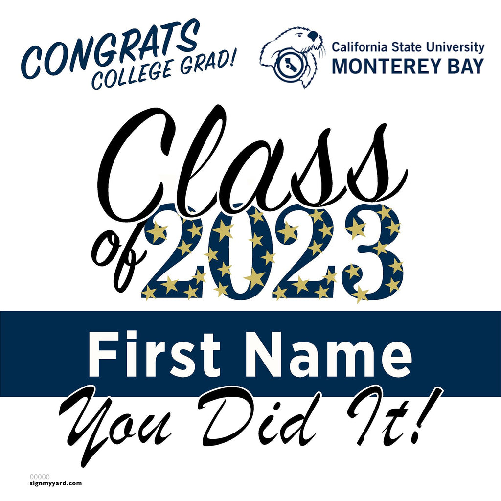 Cal State Monterey Bay 24x24 Class of 2023 Yard Sign (Option B)