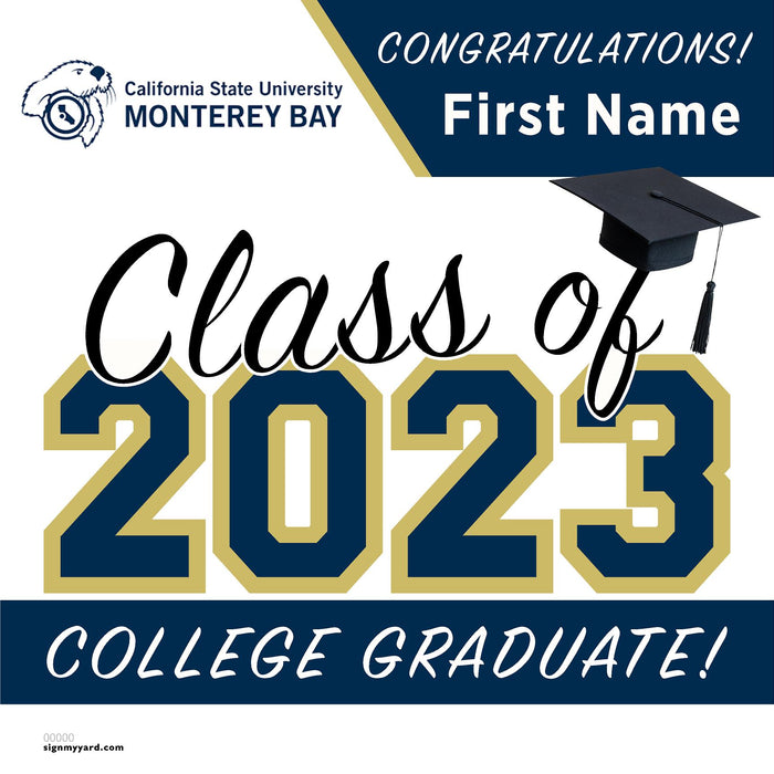 Cal State Monterey Bay 24x24 Class of 2023 Yard Sign (Option A)
