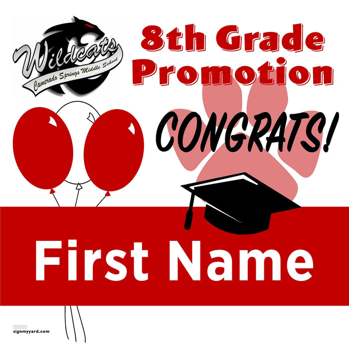 Camerado Springs Middle School 8th Grade Promotion 24x24 Yard Sign (Option A)