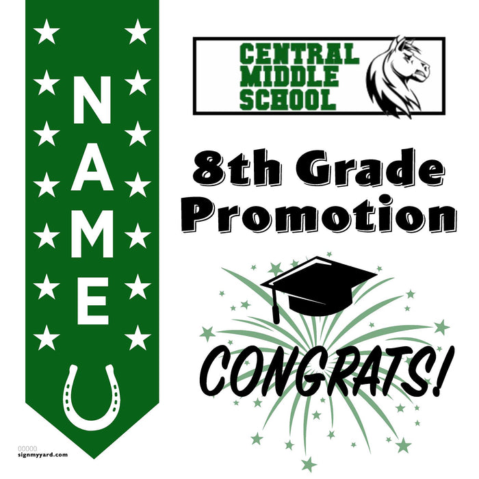 Central Middle School 8th Grade Promotion 24x24 Yard Sign (Option B)
