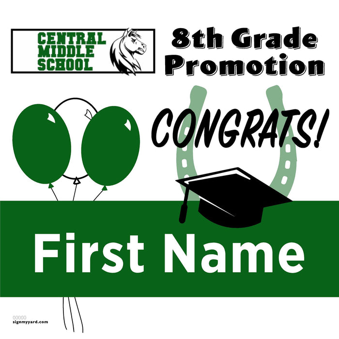 Central Middle School 8th Grade Promotion 24x24 Yard Sign (Option A)