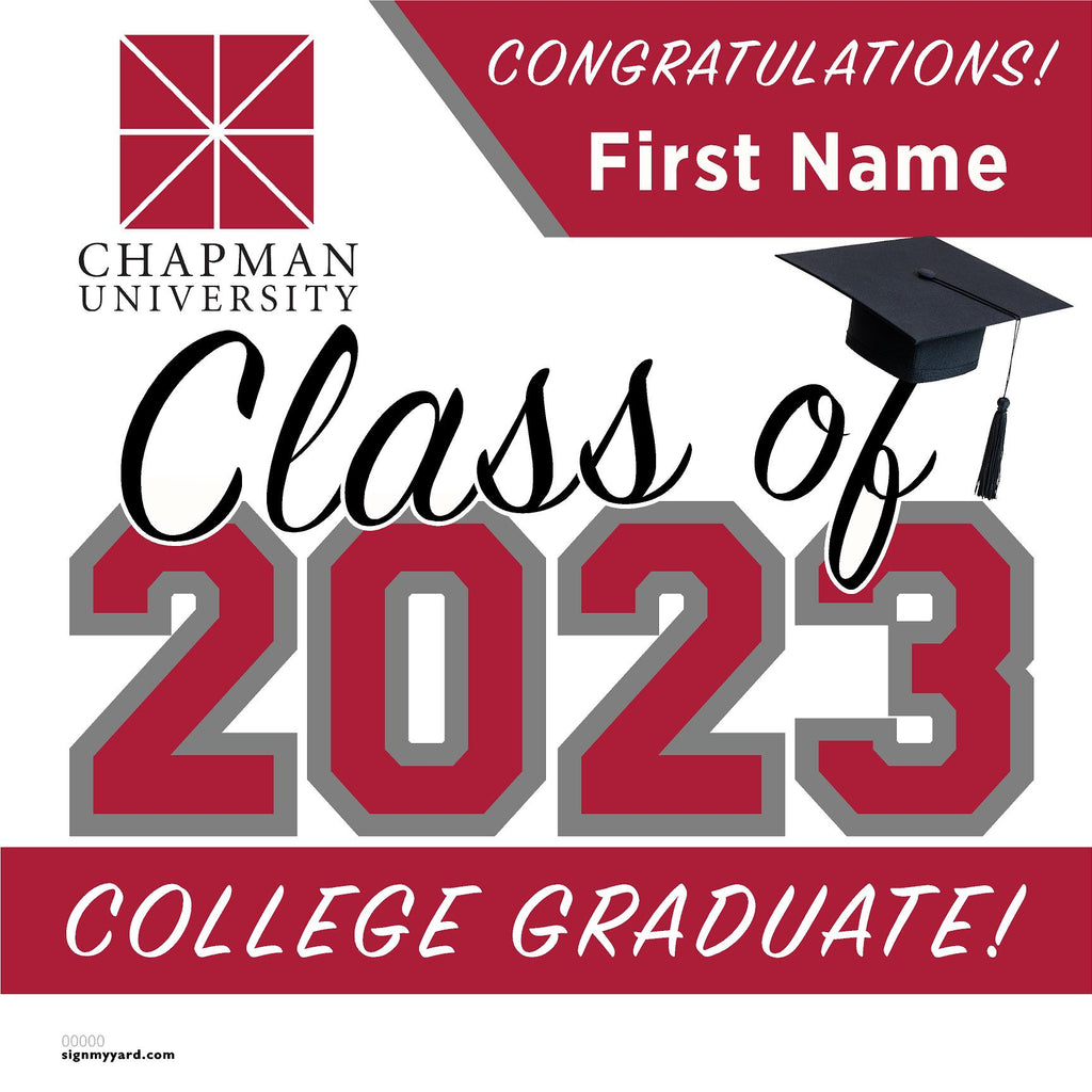 Chapman University 24x24 Class of 2023 Yard Sign (Option A)