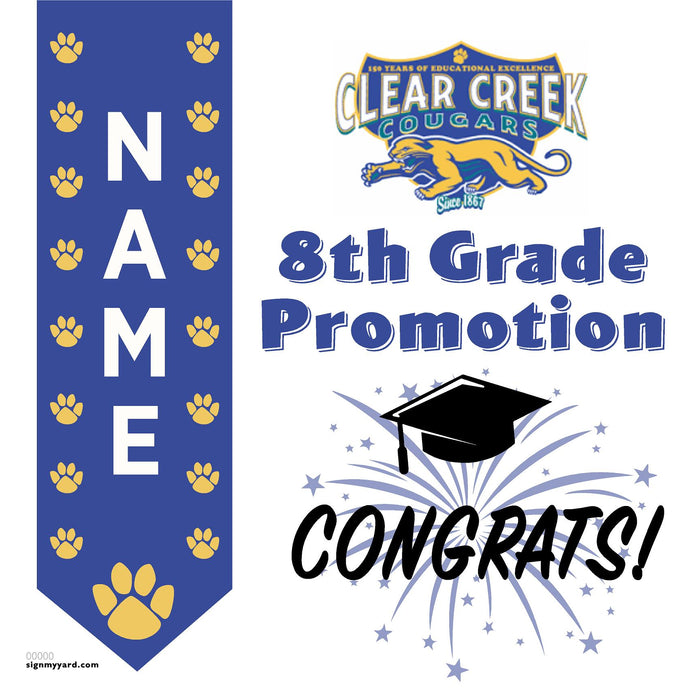 Clear Creek Middle School 8th Grade Promotion 24x24 Yard Sign (Option B)