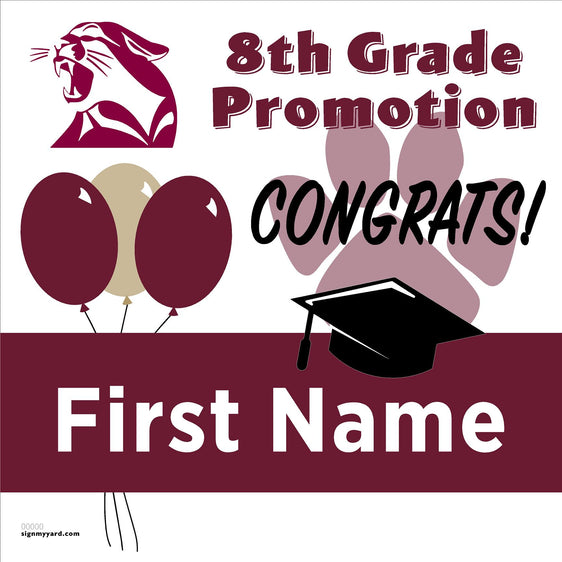 Contra Costa Christian School 8th Grade Promotion 24x24 Yard Sign (Option A)