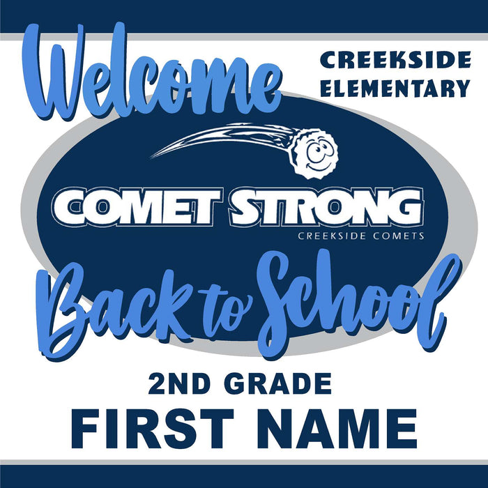 Creekside Elementary School 2nd Grade Back to School 24x24 Yard Sign (includes installation in your yard)