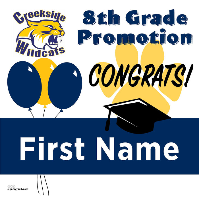Creekside Middle School 8th Grade Promotion 24x24 Yard Sign (Option A)
