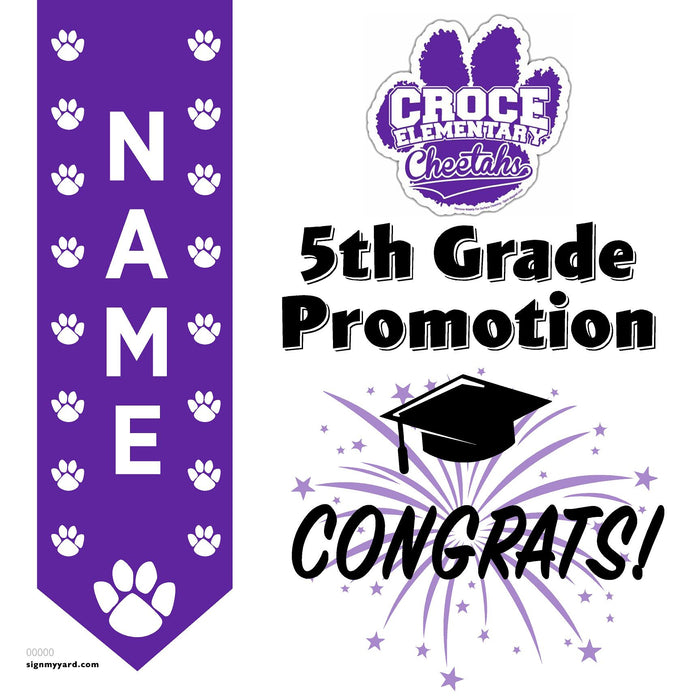Croce Elementary School 5th Grade Promotion 24x24 Yard Sign (Option B)