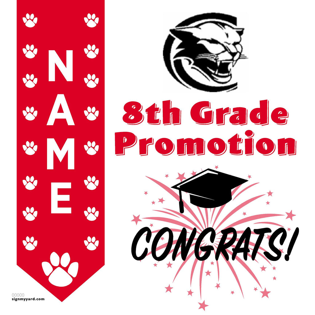 Crystal Middle School 8th Grade Promotion 24x24 Yard Sign (Option B)