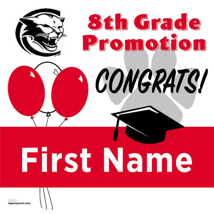 Crystal Middle School 8th Grade Promotion 24x24 Yard Sign (Option A)