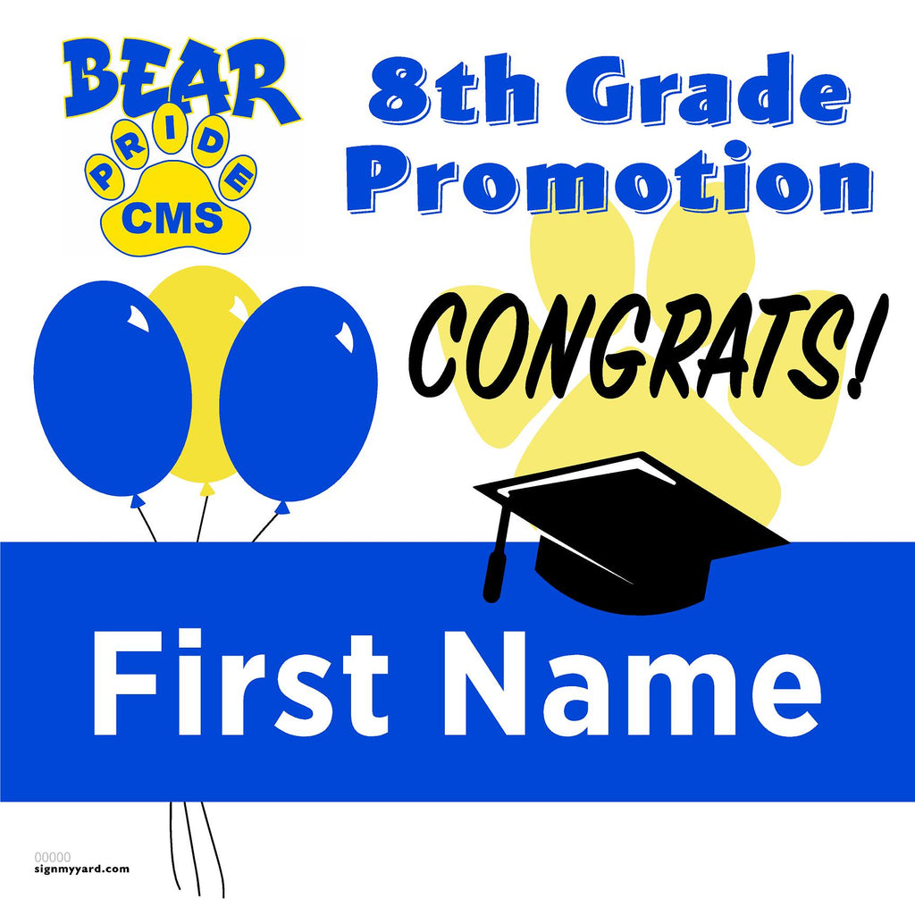 Cupertino Middle School 8th Grade Promotion 24x24 Yard Sign (Option A)