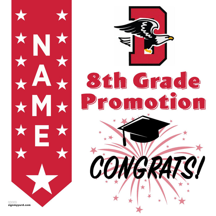 Dartmouth Middle School 8th Grade Promotion 24x24 Yard Sign (Option B)