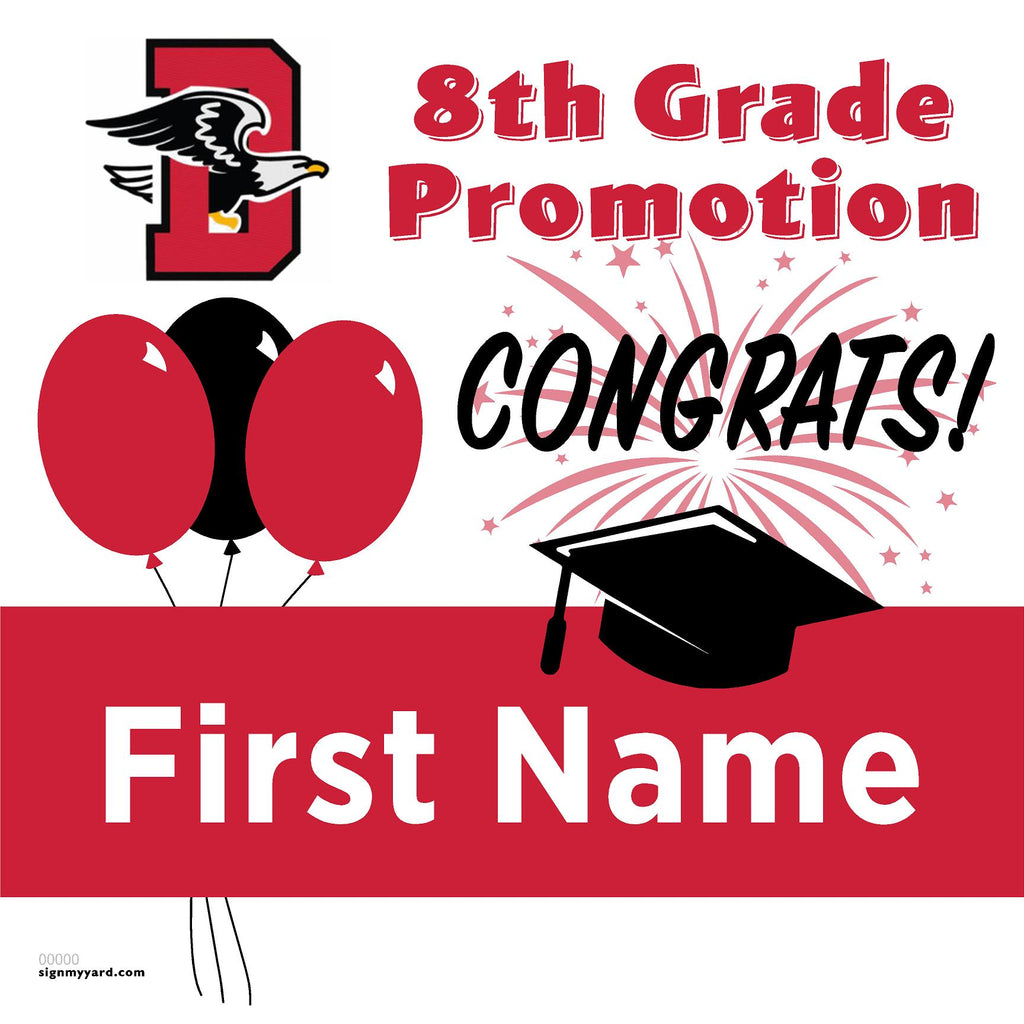 Dartmouth Middle School 8th Grade Promotion 24x24 Yard Sign (Option A)