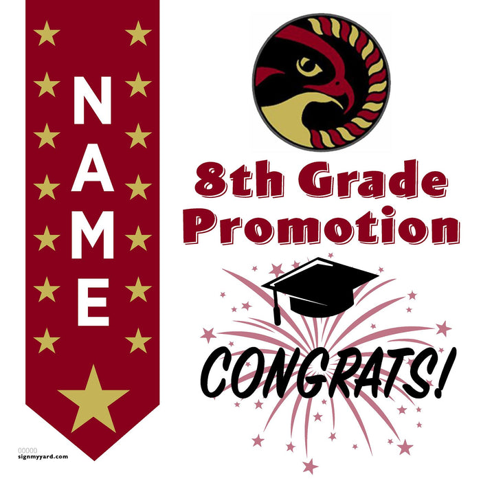 Discovery Charter (Tracy) 8th Grade Promotion 24x24 Yard Sign (Option B)