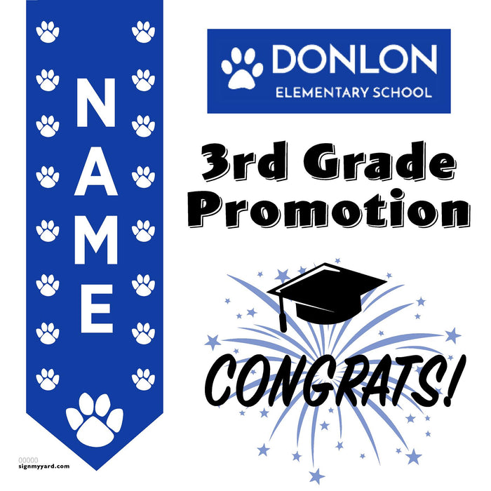 Donlon Elementary School 3rd Grade Promotion 24x24 Yard Sign (Option B)