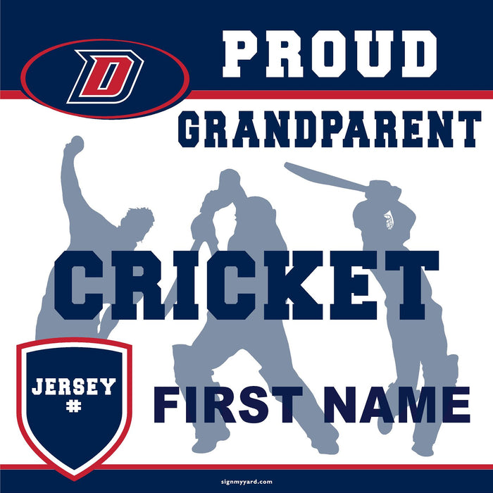 Dublin High School Cricket (Grandparent with Jersey #) 24x24 Yard Sign (includes installation in your yard)