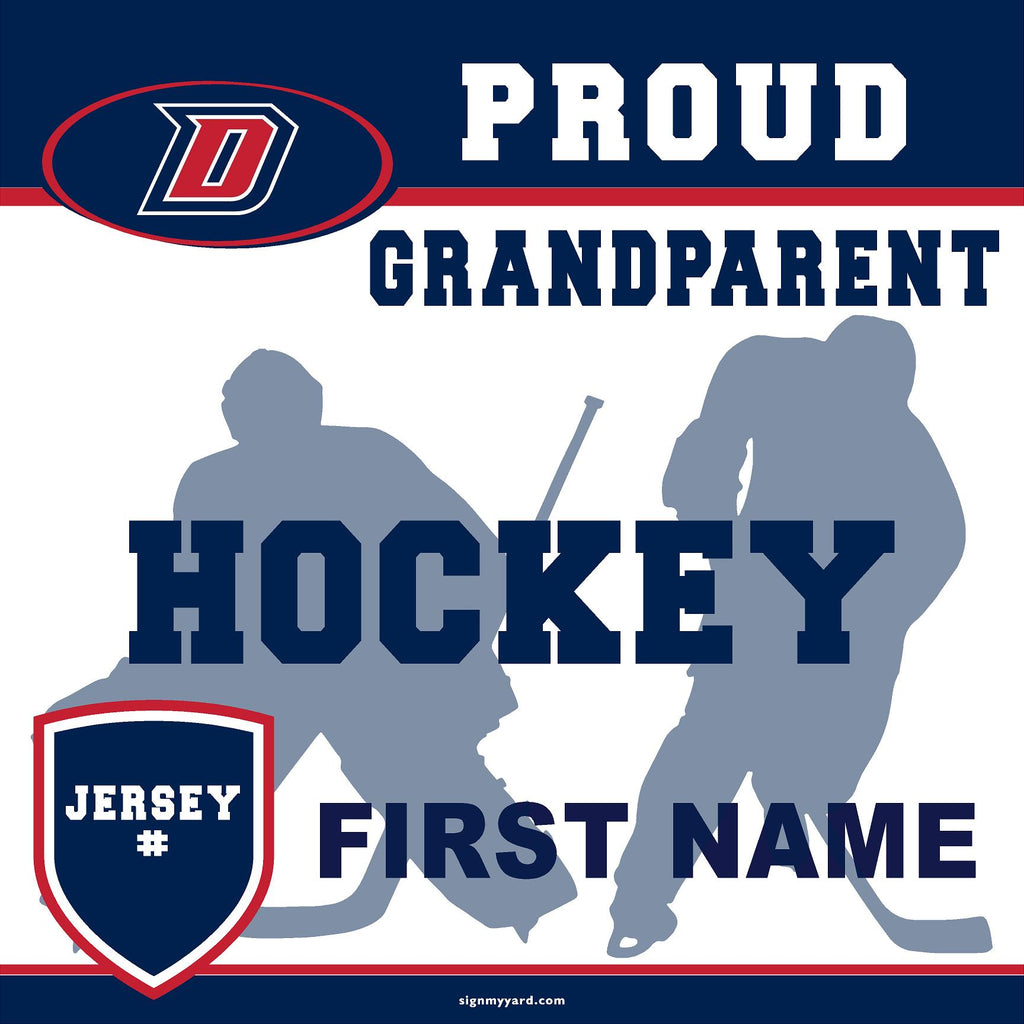 Dublin High School Hockey (Grandparent with Jersey #) 24x24 Yard Sign (includes installation in your yard)