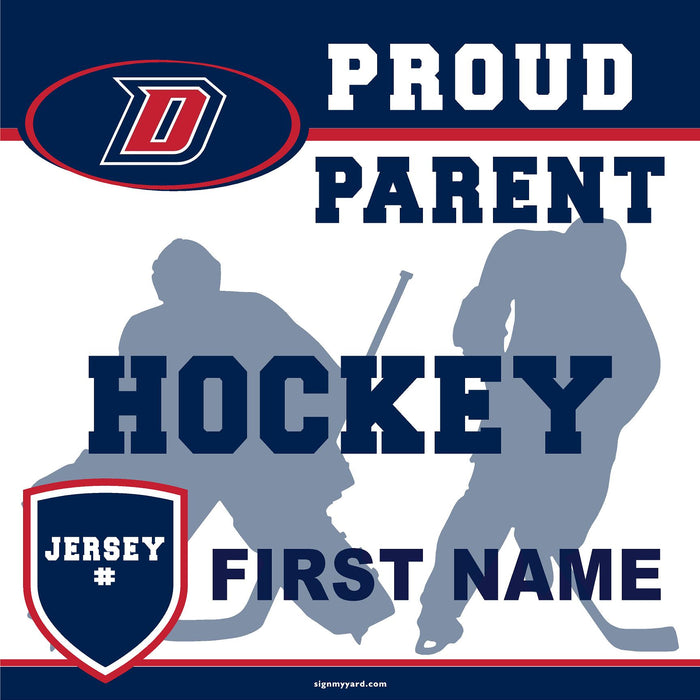 Dublin High School Hockey (Parent with Jersey #) 24x24 Yard Sign (includes installation in your yard)