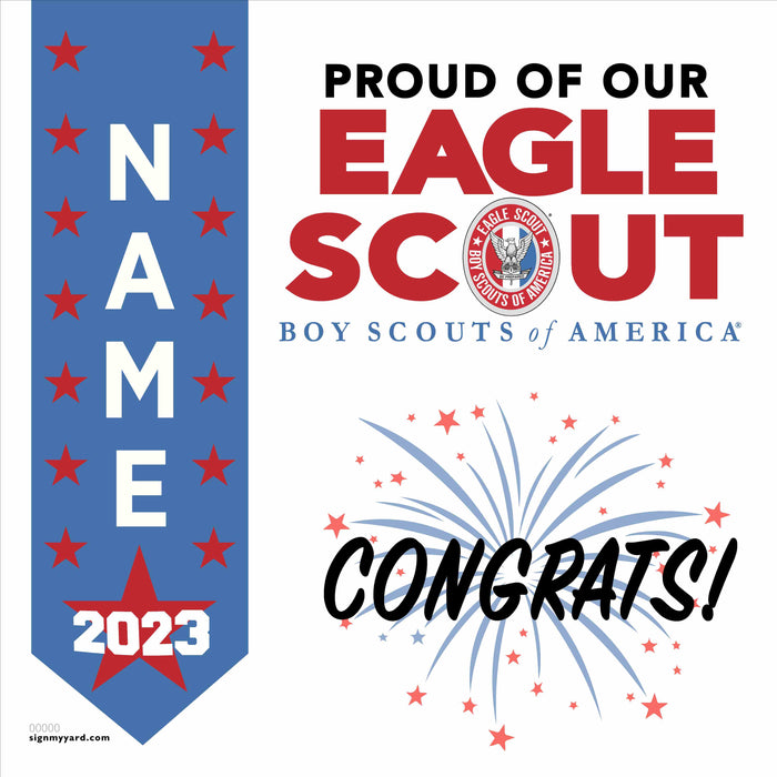Eagle Scout 2023 Yard Sign 24x24 with installation stake