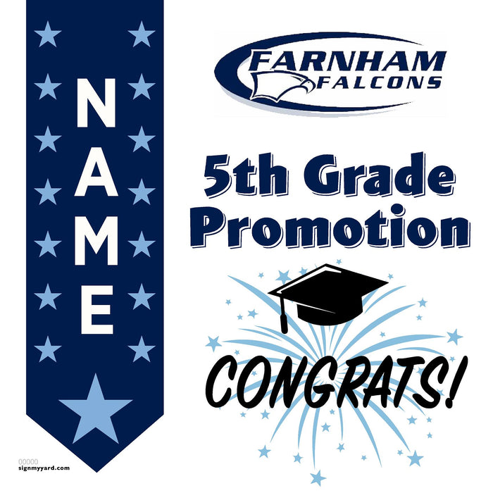 Farnham Elementary School 5th Grade Promotion 24x24 Yard Sign (Option B)