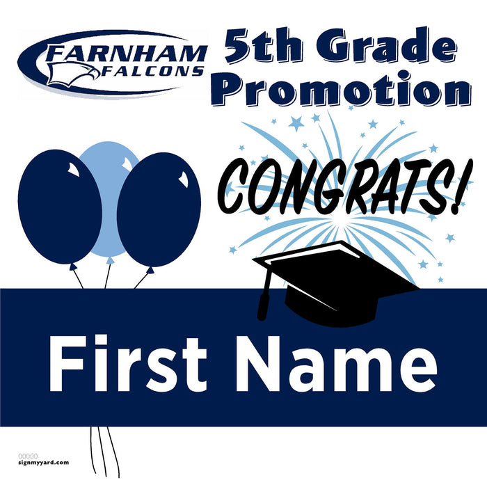 Farnham Elementary School 5th Grade Promotion 24x24 Yard Sign (Option A)