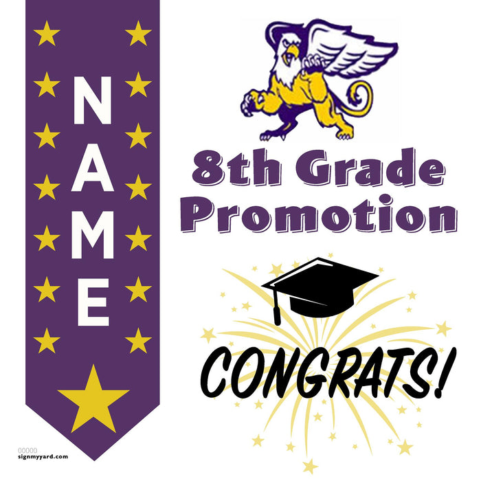 Foothill Middle School 8th Grade Promotion 24x24 Yard Sign (Option B)