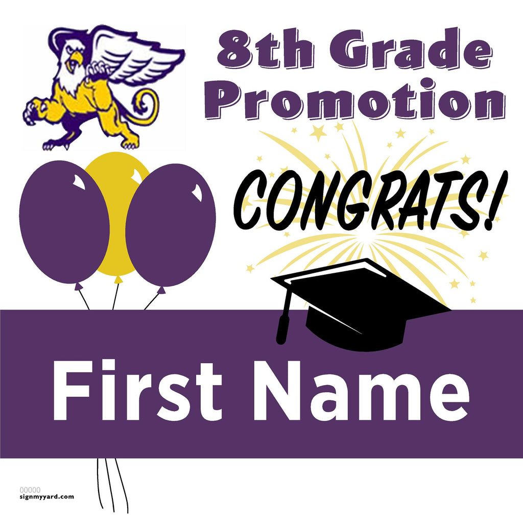 Foothill Middle School 8th Grade Promotion 24x24 Yard Sign (Option A)