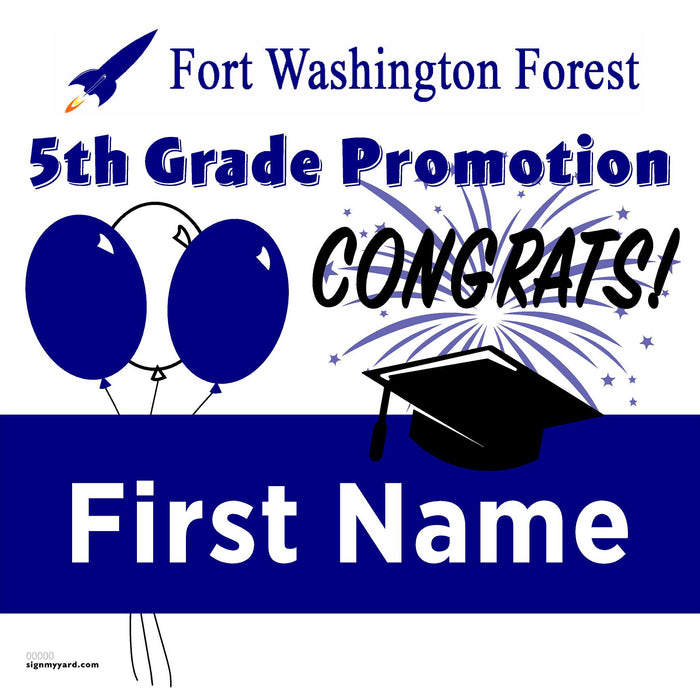 Fort Washington Forest Elementary School 5th Grade Promotion 24x24 Yard Sign (Option A)