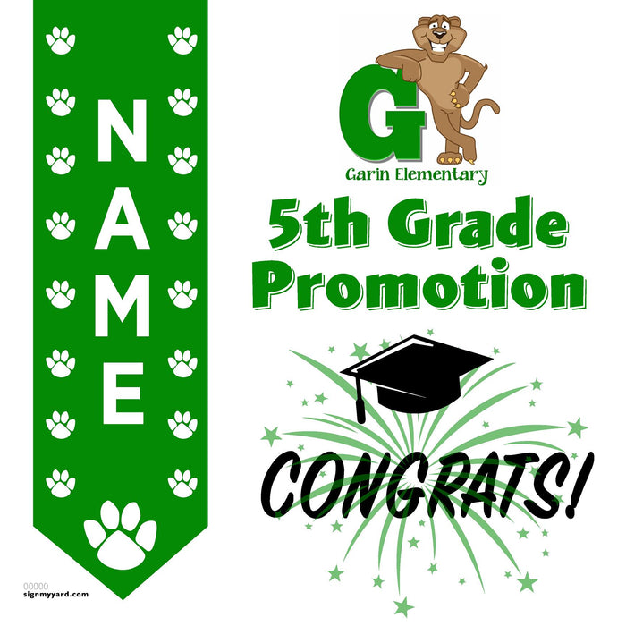 Garin Elementary School 5th Grade Promotion 24x24 Yard Sign (Option B)