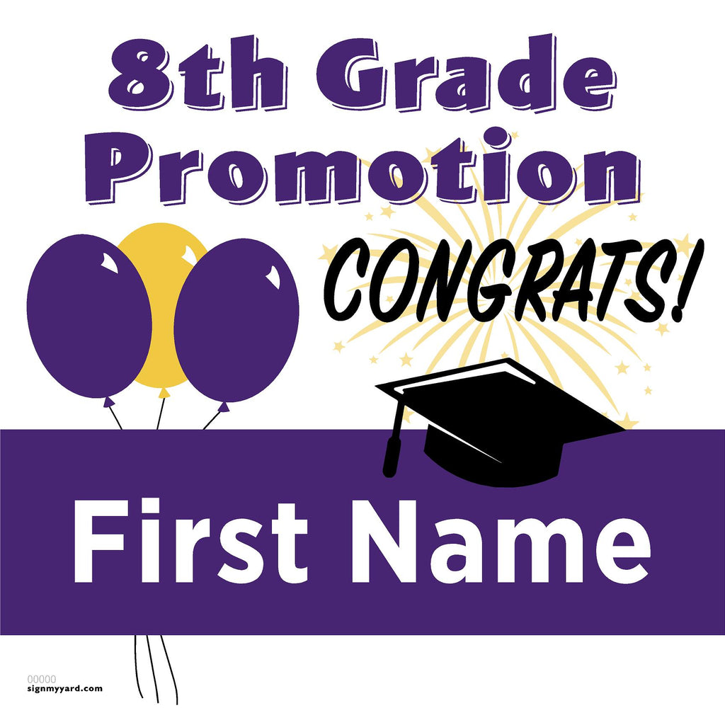 Generic 8th Grade Promotion 24x24 Yard Sign (Option A)