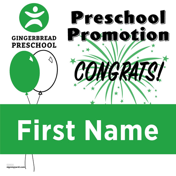 Gingerbread Preschool 24x24 Yard Sign (Option A)