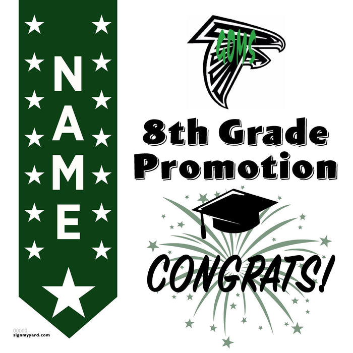 Granite Oaks Middle School 8th Grade Promotion 24x24 Yard Sign (Option B)