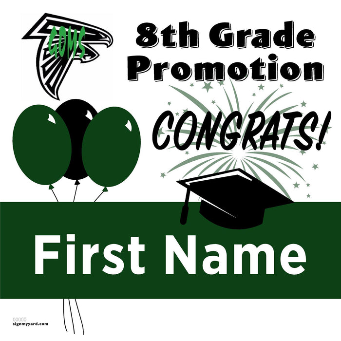 Granite Oaks Middle School 8th Grade Promotion 24x24 Yard Sign (Option A)