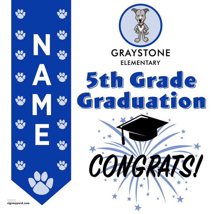 Graystone Elementary School 5th Grade Graduation 24x24 Yard Sign (Option B)
