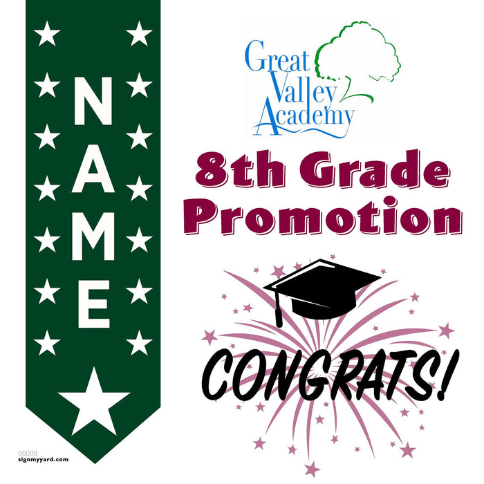 Great Valley Academy 8th Grade Promotion 24x24 Yard Sign (Option B)