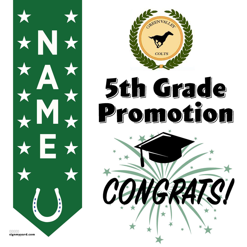 Green Valley Elementary School 5th Grade Promotion 24x24 Yard Sign (Option B)