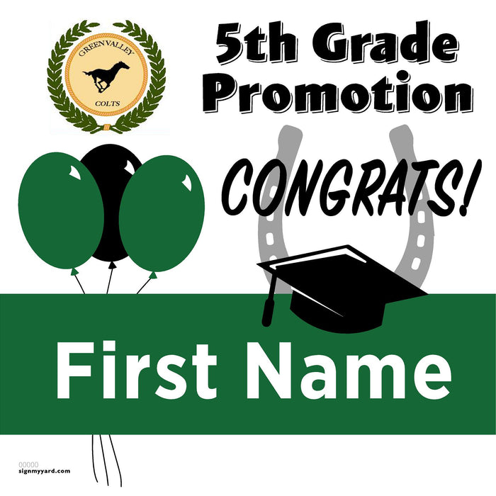 Green Valley Elementary School 5th Grade Promotion 24x24 Yard Sign (Option A)